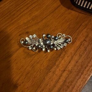 Silver and Dark Gray Hair Clip